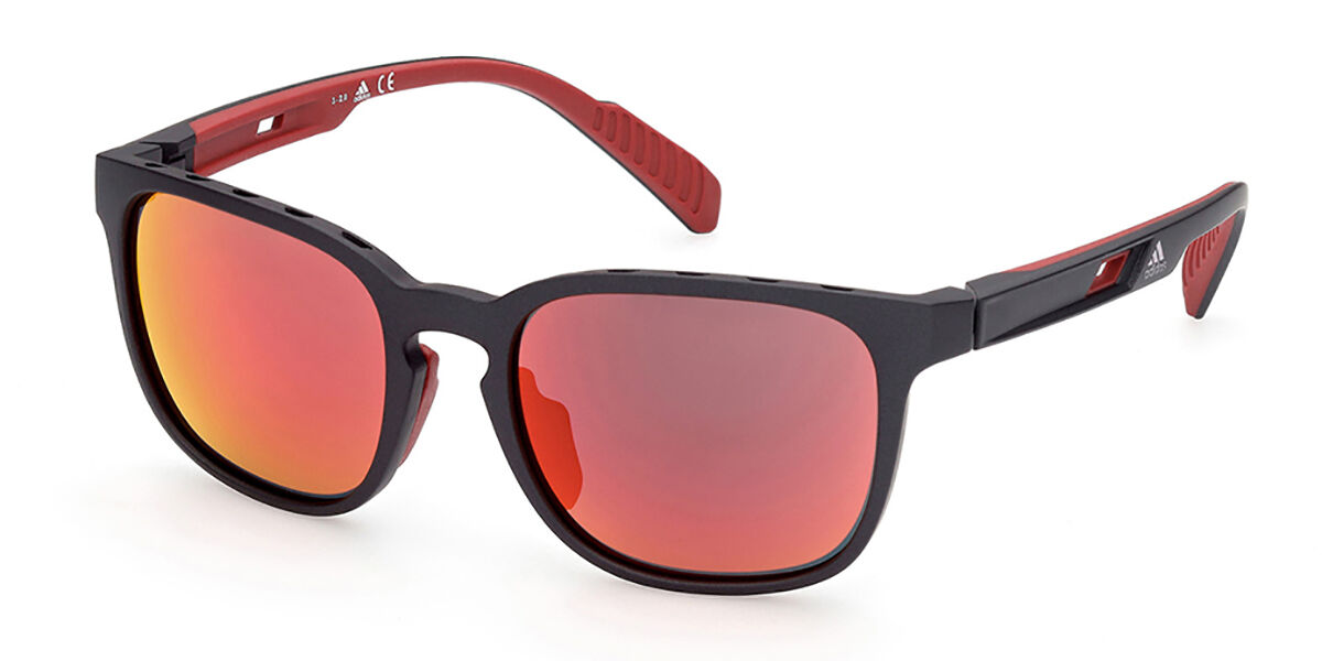 Adidas Sport SP0033 02L, Black frame, Red Mirror lenses