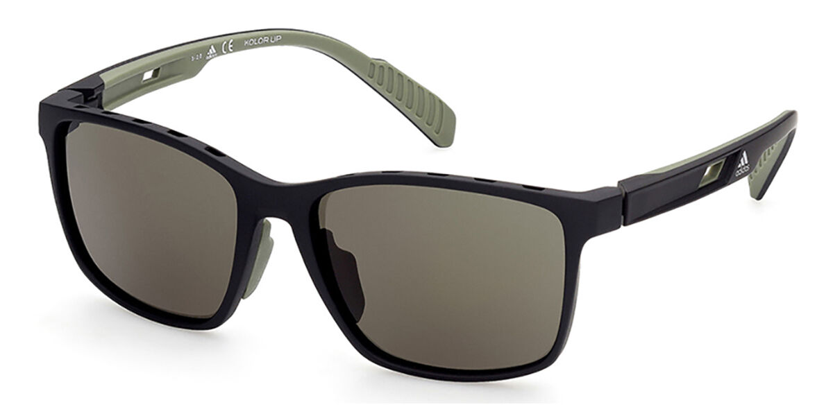 Adidas Sport SP0035 02N, Black frame, Green lenses