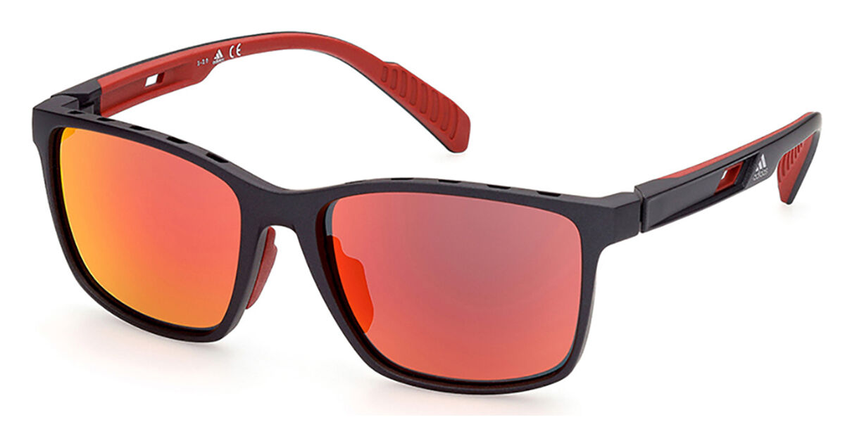Adidas Sport SP0035 02L, Black frame, Roviex Red Mirror lenses