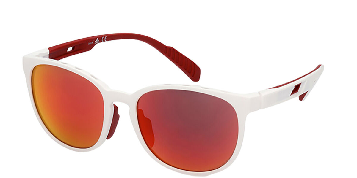 Adidas Sport SP0036 21L, White frame, Red Mirror lenses