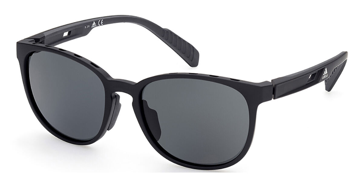 Adidas Sport SP0036 Polarized 02A, Black frame, Dark Grey Polarized lenses