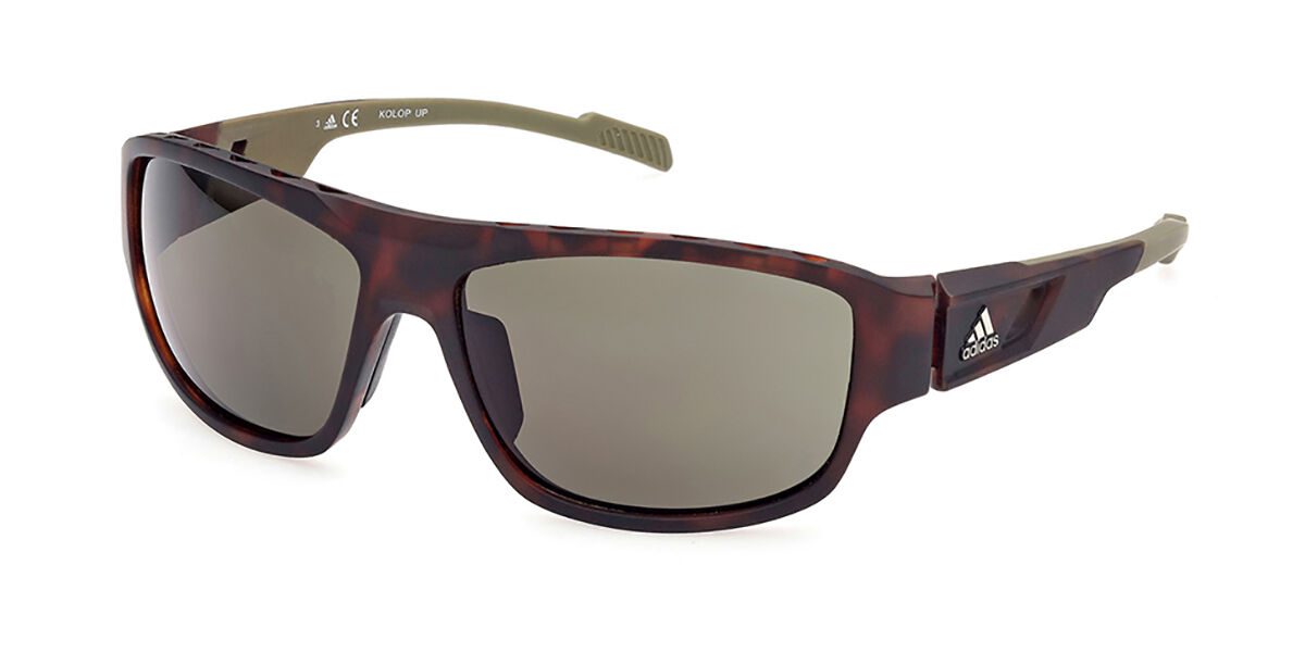 Adidas Sport SP0045 52N, Tortoiseshell frame, Green lenses