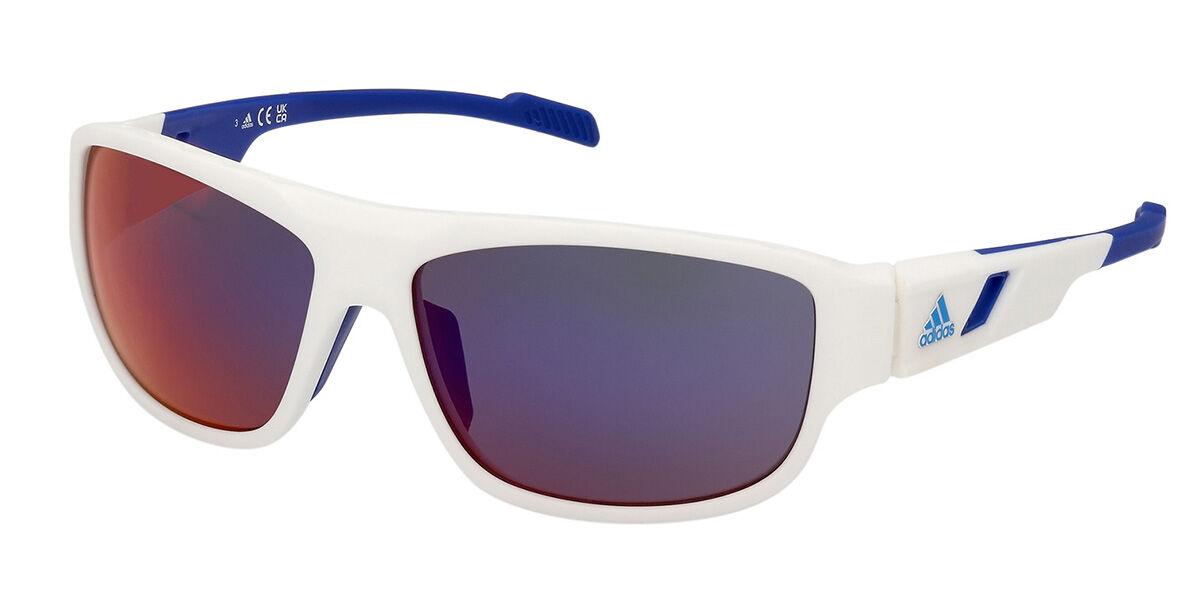 Adidas Sport SP0045 21Z, White frame, Violet Mirror lenses