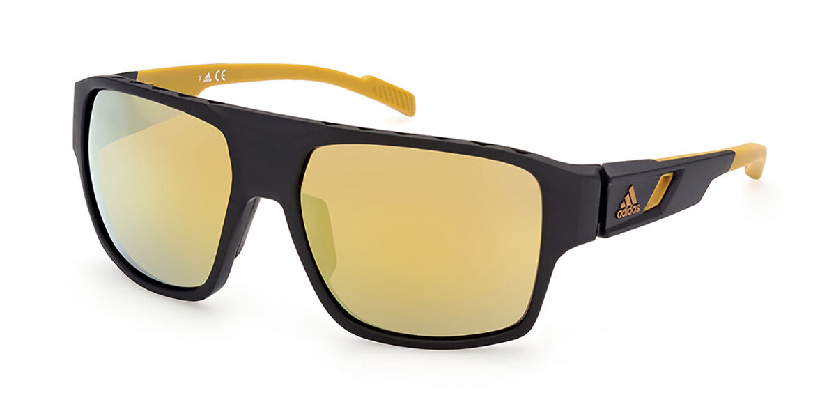 Adidas Sport SP0046 02G, Black frame, Yellow Mirror lenses