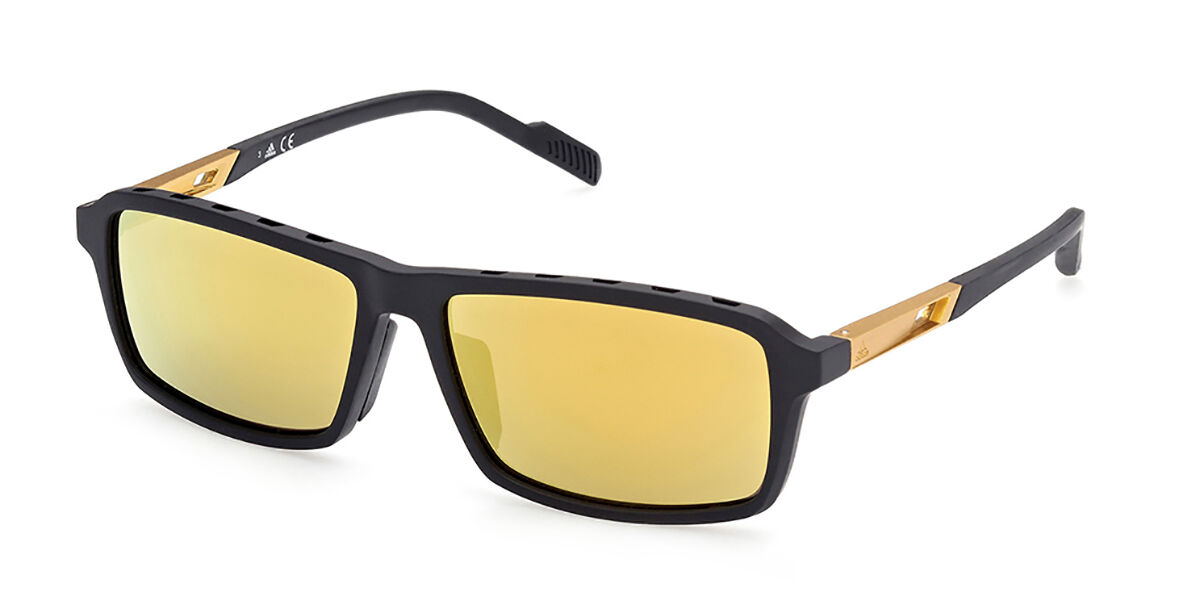 Adidas Sport SP0049 02G, Black frame, Yellow Mirror lenses