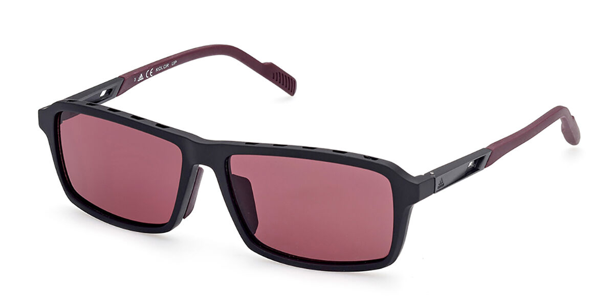 Adidas Sport SP0049 02S, Black frame, Burgundy Red lenses