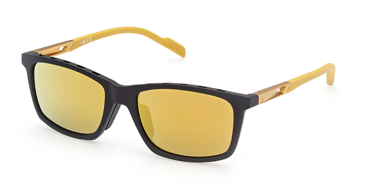 Adidas Sport SP0052 02G, Black frame, Yellow Mirror lenses