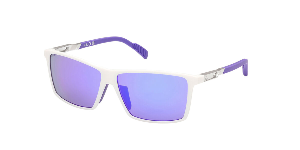 Adidas Sport SP0058 24Z, White frame, Mirror Purple lenses