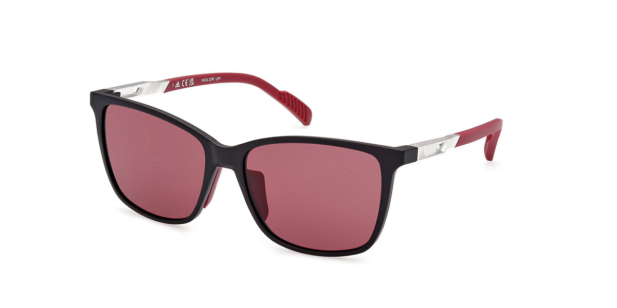 Adidas Sport SP0059 02S, Black frame, Burgundy lenses