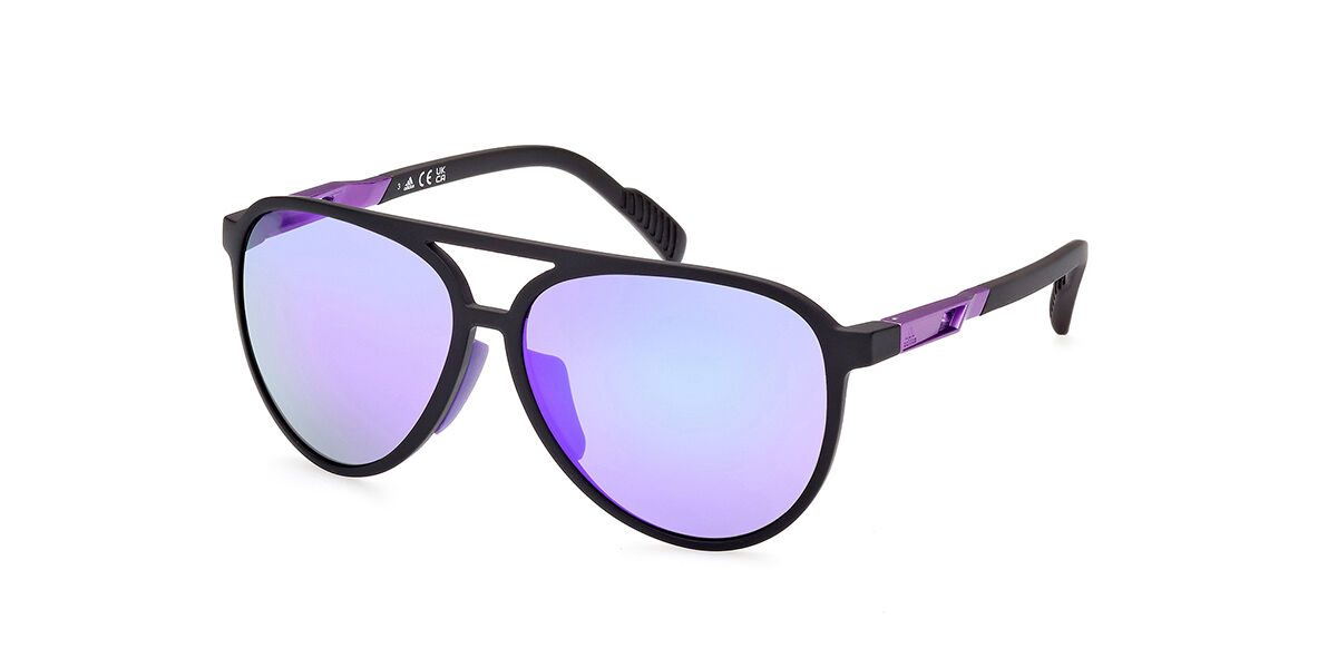 Adidas Sport SP0060 02Z, Black frame, Violet Mirror lenses