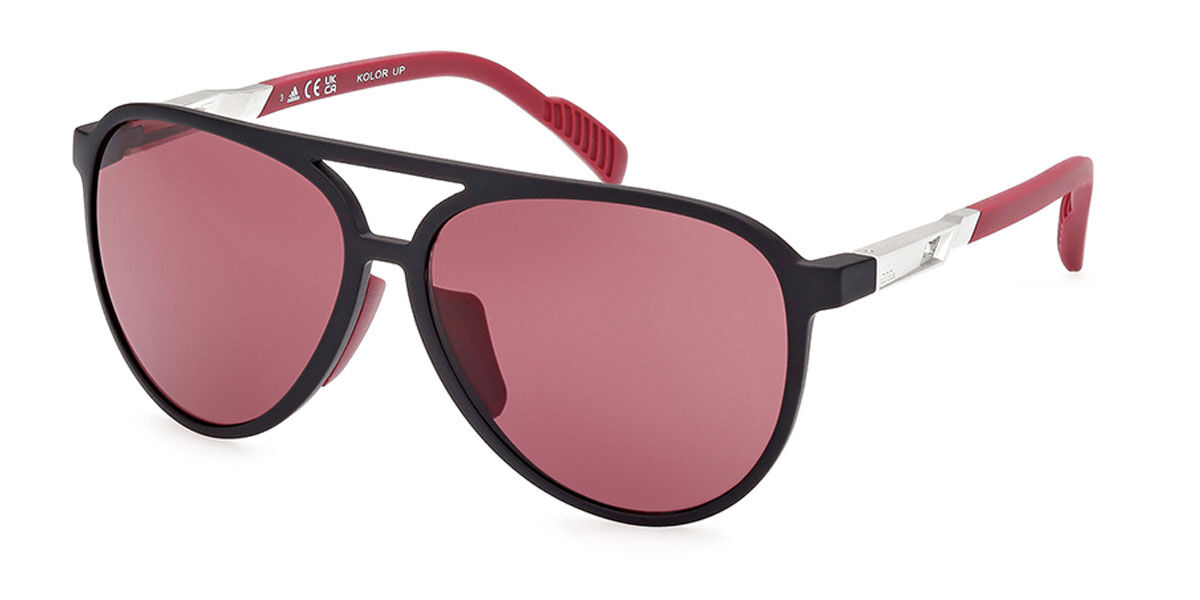 Adidas Sport SP0060 02S, Black frame, Red lenses