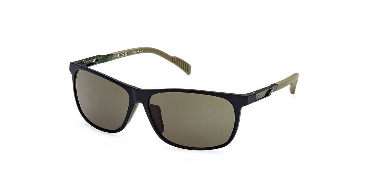 Adidas Sport SP0061 02N, Black frame, Green lenses