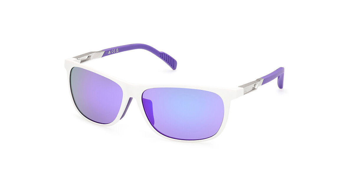 Adidas Sport SP0061 24Z, White frame, Gradient Purple Mirror lenses