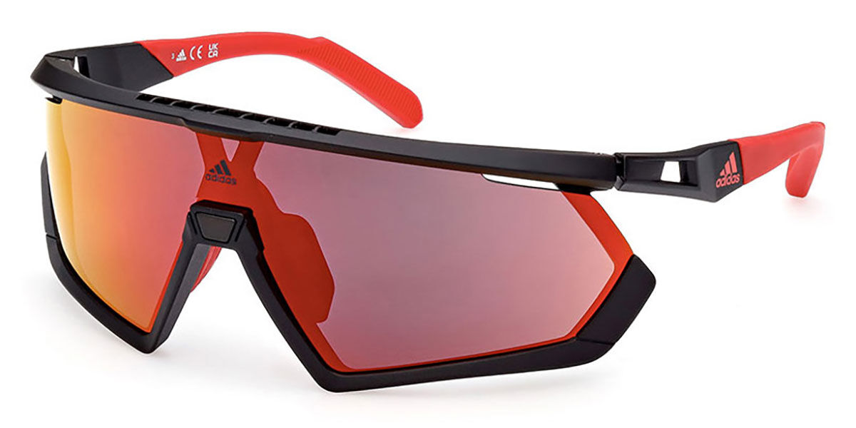 Adidas Sport SP0054/S 02U, Black frame, Bordeaux Mirror lenses
