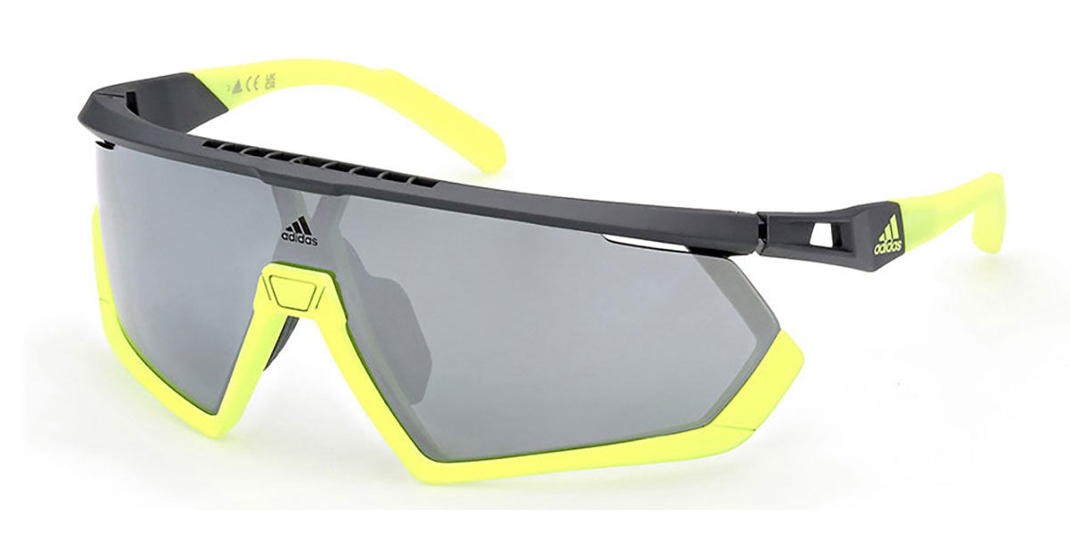 Adidas Sport SP0054/S 20C, Yellow frame, Smoke Grey Mirror lenses