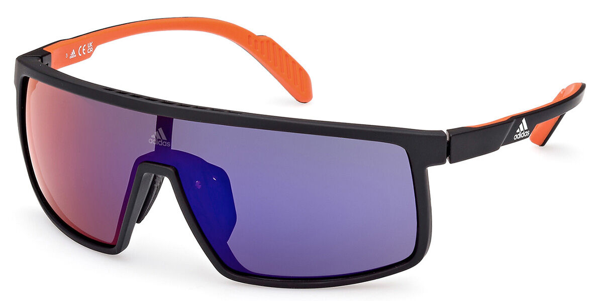Adidas Sport SP0057 02Z, Black frame, Orange/Purple lenses
