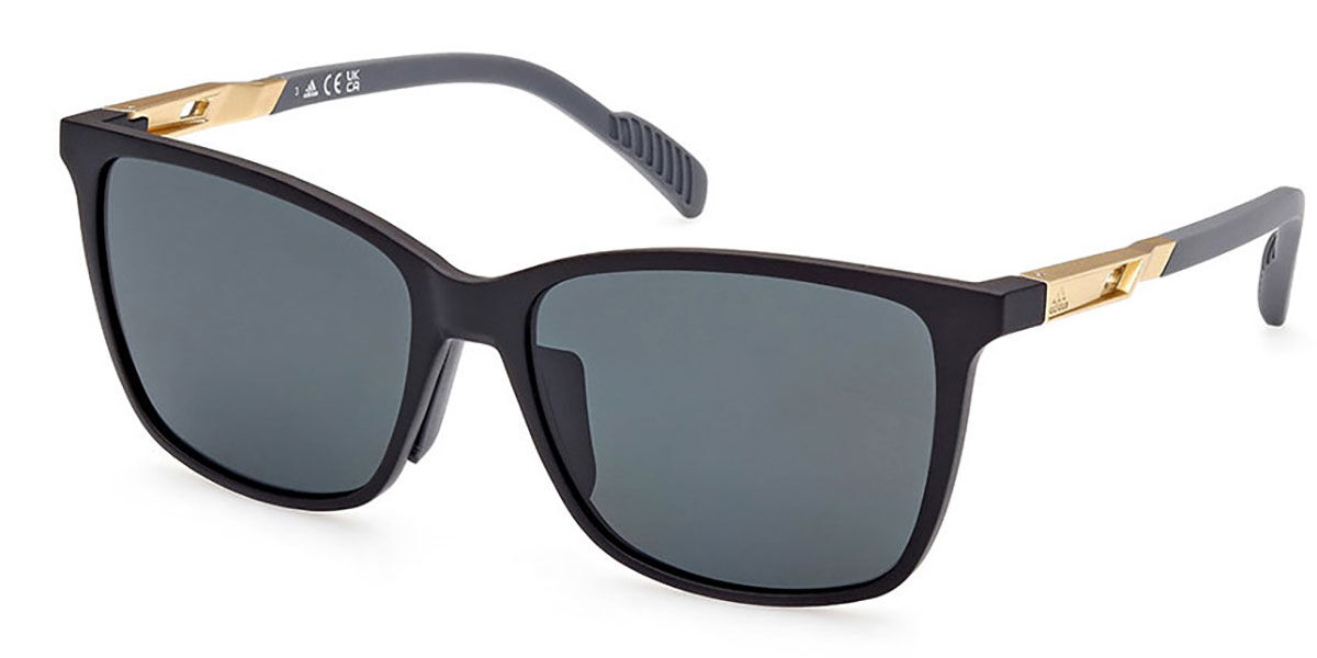 Adidas Sport SP0059 Polarized 02D, Black frame, Smoke Grey lenses