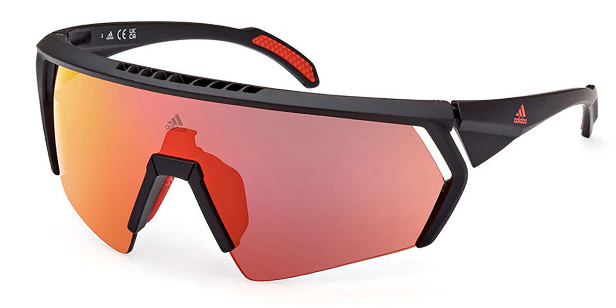 Adidas Sport SP0063 02U, Black frame, Bordeaux Mirror lenses