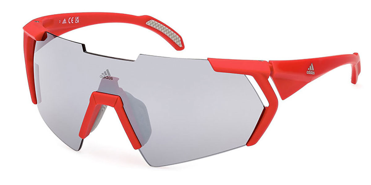 Adidas Sport SP0064 66C, Red frame, Smoke Grey Mirror lenses