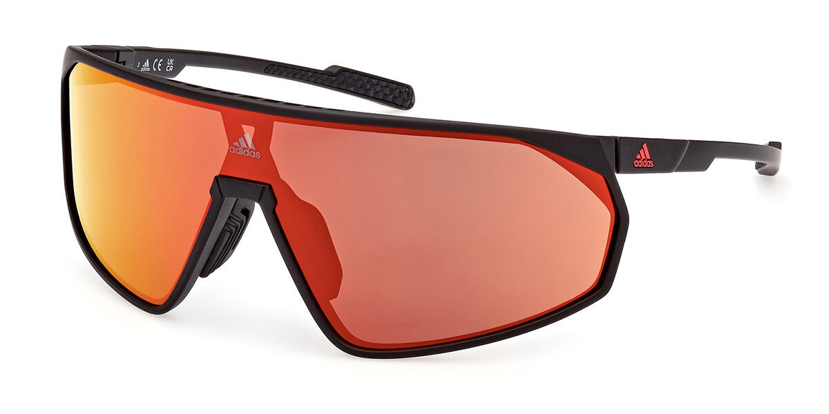 Adidas Sport Sp0074 PRFM Shield 02L, Black frame, Roviex Red Mirror lenses