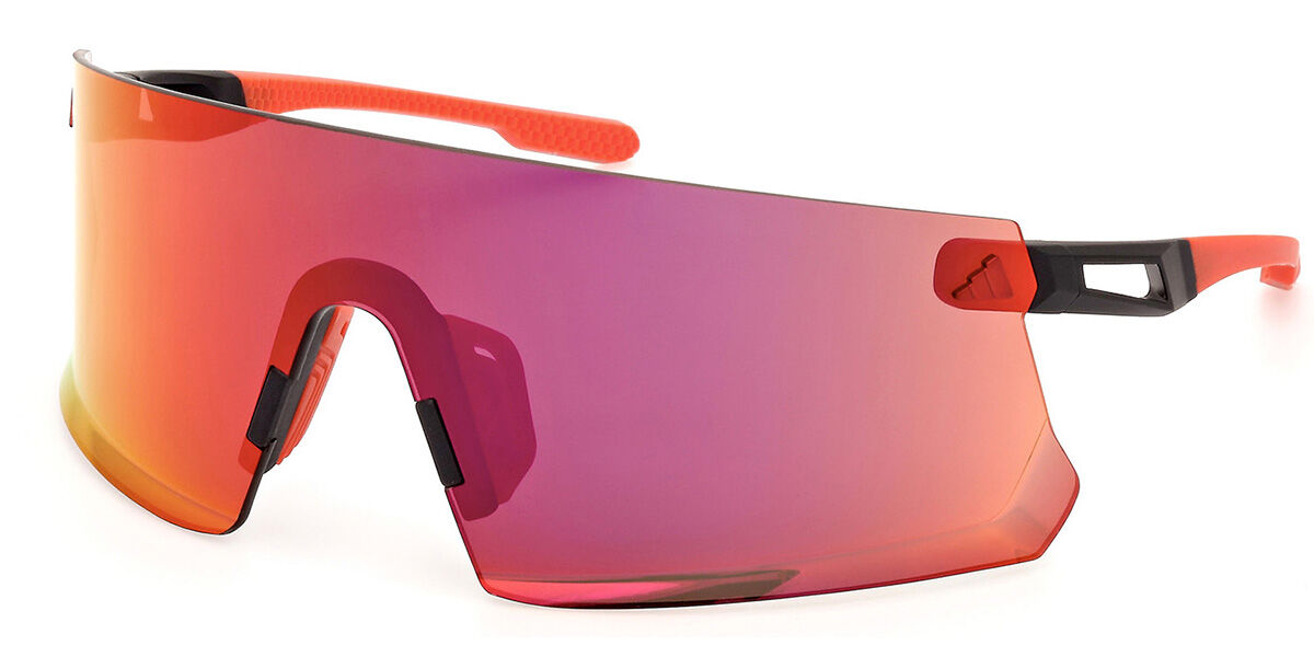 Adidas Sport SP0090 02L, Black frame, Roviex Red Mirror lenses