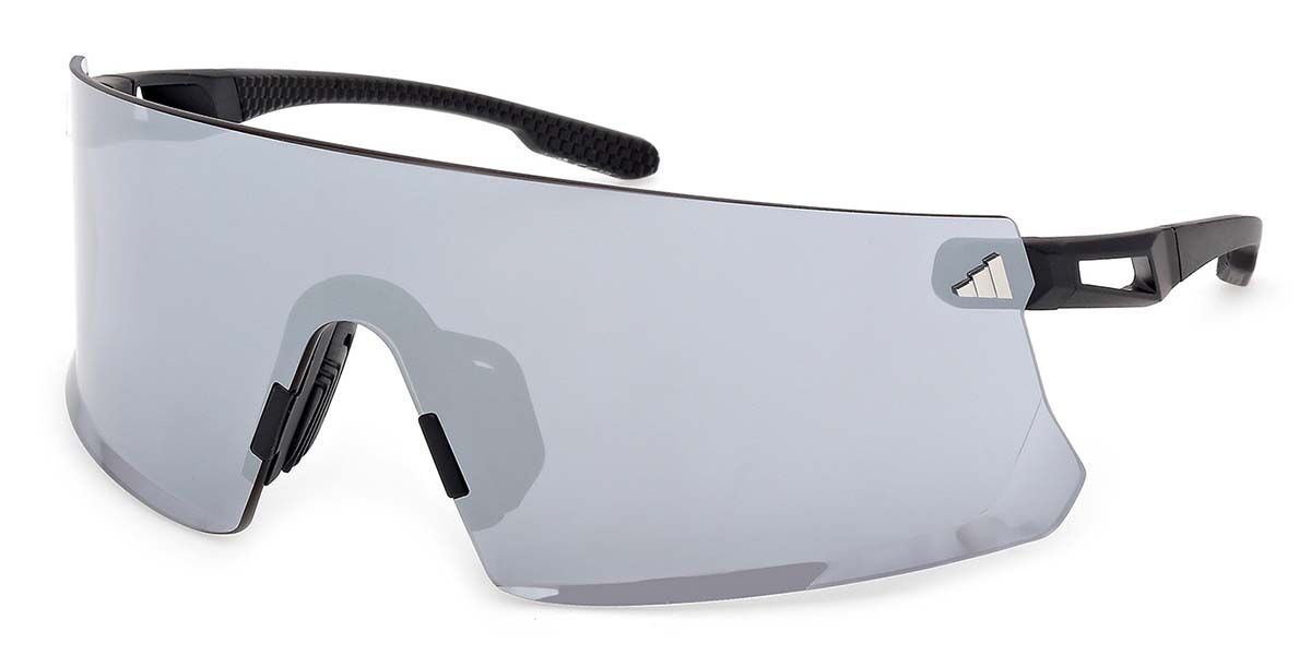 Adidas Sport SP0090 02C, Black frame, Smoke Grey Mirror lenses