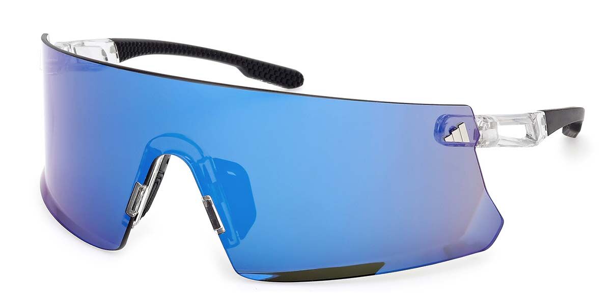 Adidas Sport SP0090 26X, Clear frame, Blue Mirror lenses