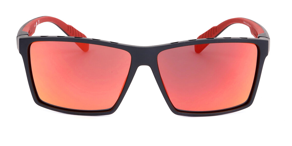 Adidas Sport SP0034-F Asian Fit 02L, Black frame, Roviex Red Mirror lenses