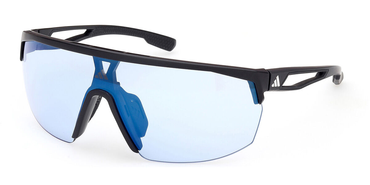 Adidas Sport SP0099 02X, Black frame, Blue Mirror lenses