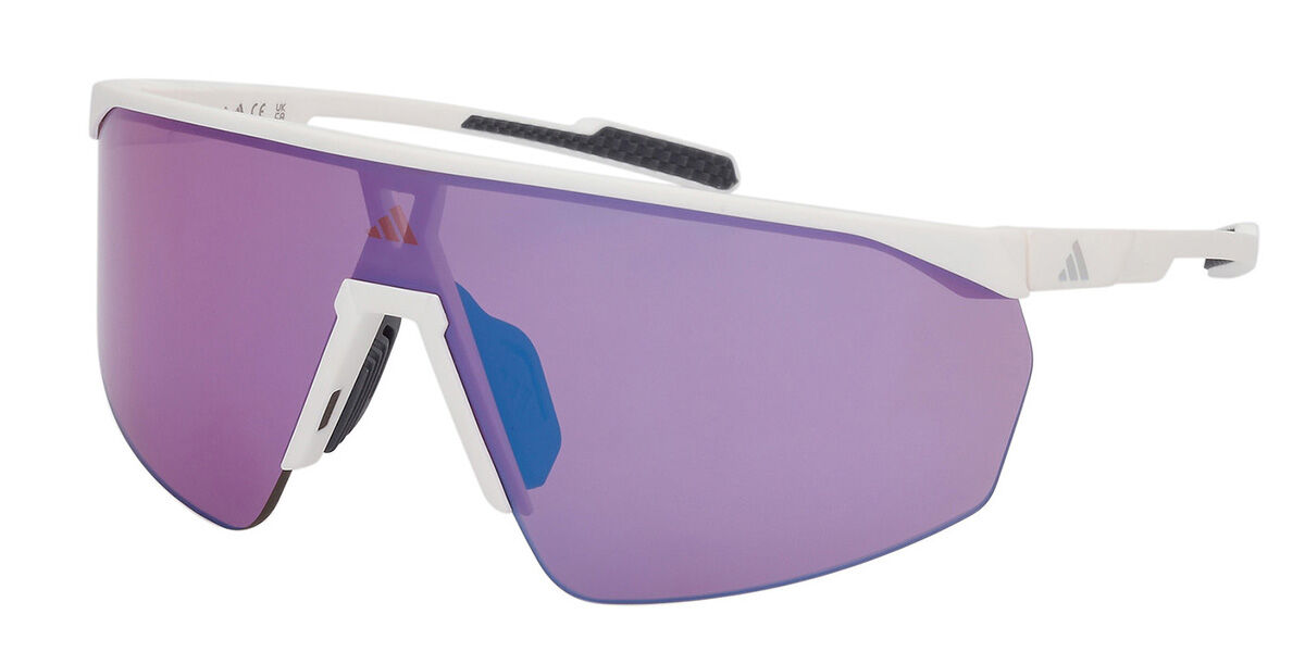 Adidas Sport SP0075 21Z, White frame, Purple Mirror lenses