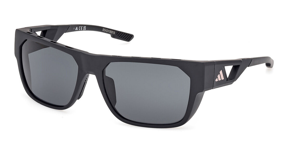 Adidas Sport SP0102 Polarized 02D, Black frame, Grey Polarized lenses