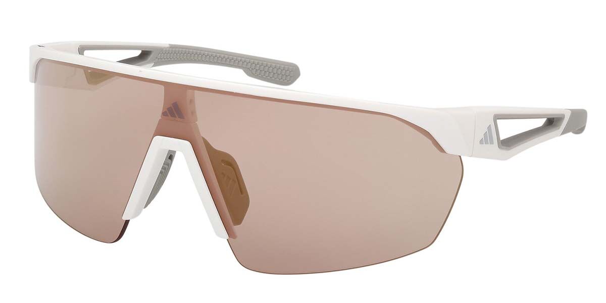 Adidas Sport SP0103 21G, White frame, Brown Mirror lenses