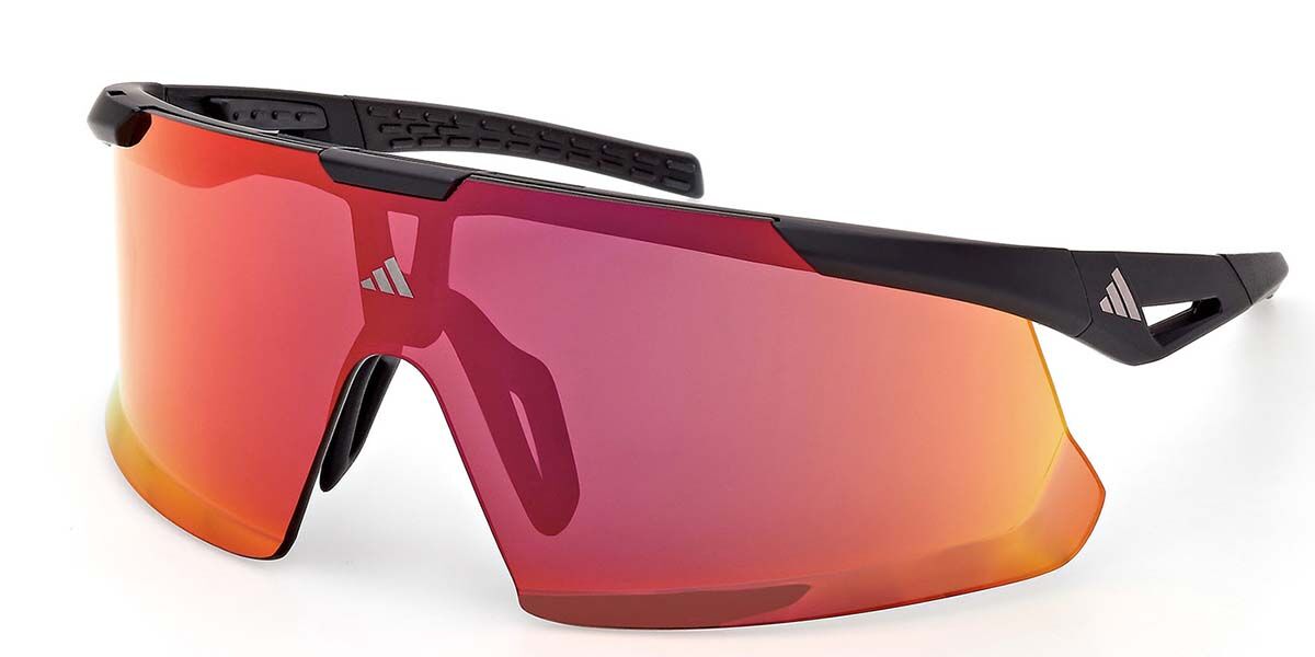 Adidas Sport SP0106 02L, Black frame, Roviex Red Mirror lenses
