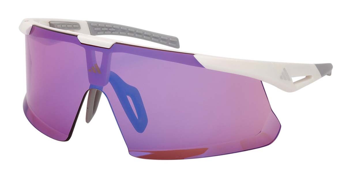 Adidas Sport SP0106 21Z, White frame, Purple Mirror lenses