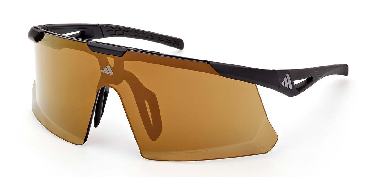 Adidas Sport SP0107 02G, Black frame, Brown Mirror lenses