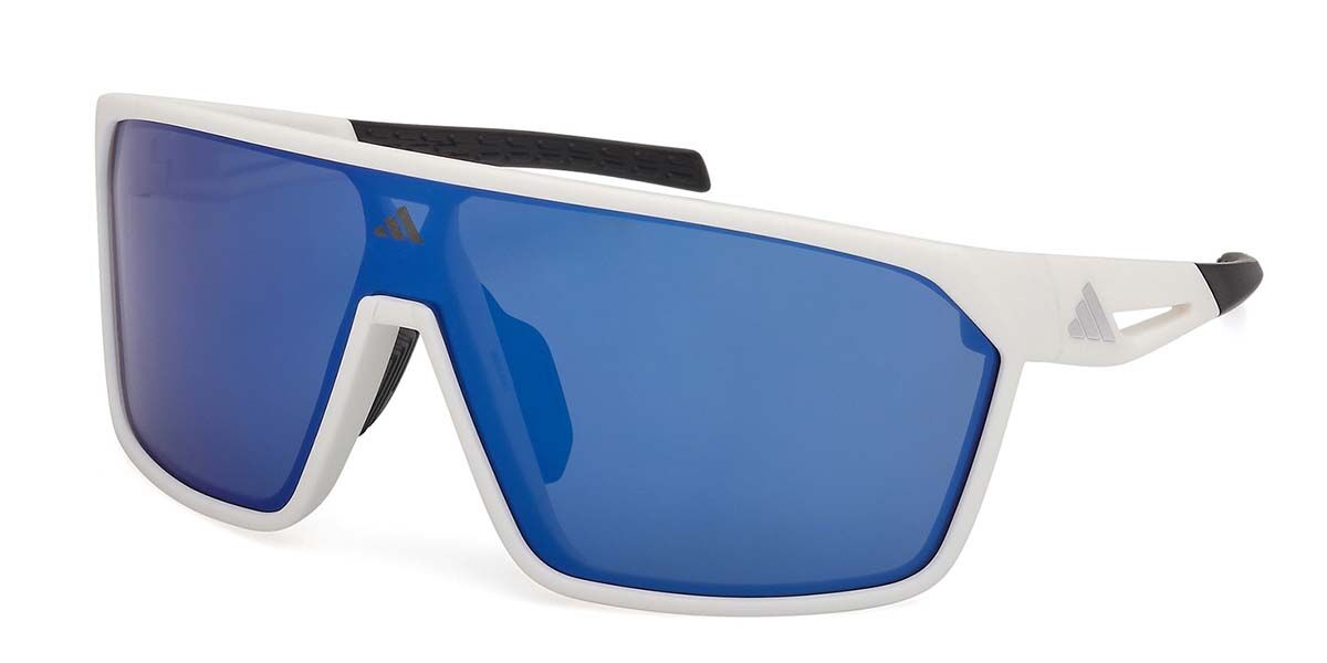 Adidas Sport SP0108 21X, White frame, Blue Mirror lenses