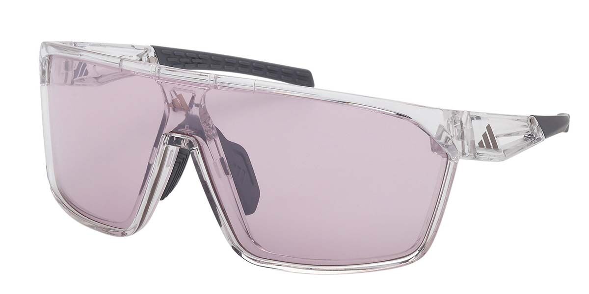 Adidas Sport SP0108 26Z, Clear frame, Purple Mirror lenses