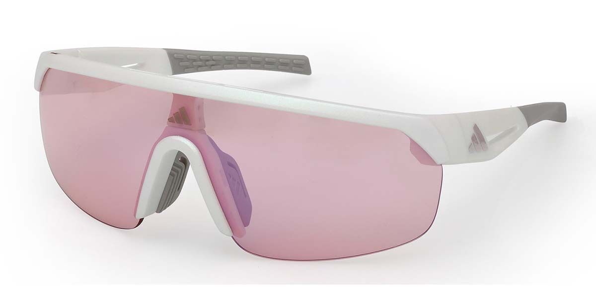 Adidas Sport SP0109 21Z, White frame, Purple Mirror lenses