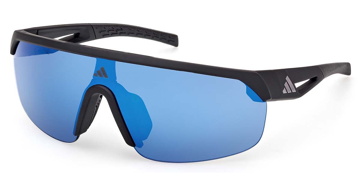 Adidas Sport SP0109 02X, Black frame, Blue Mirror lenses