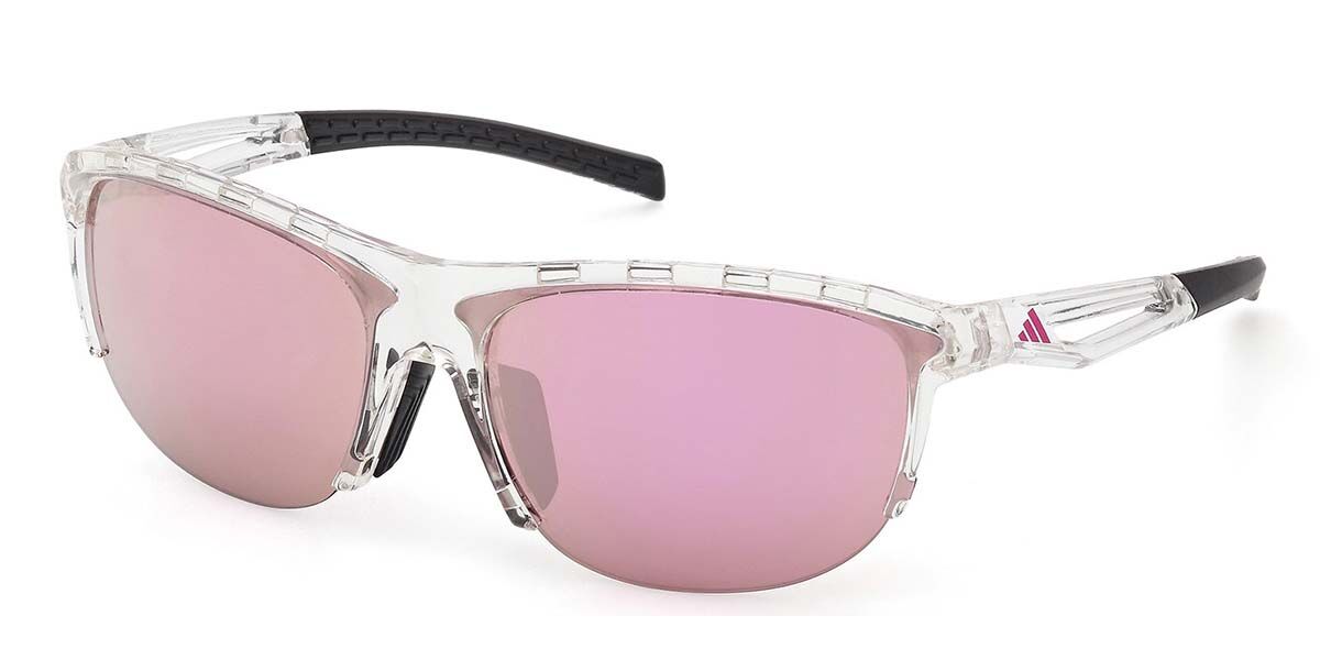 Adidas Sport SP0112 26Z, Clear frame, Purple Mirror lenses