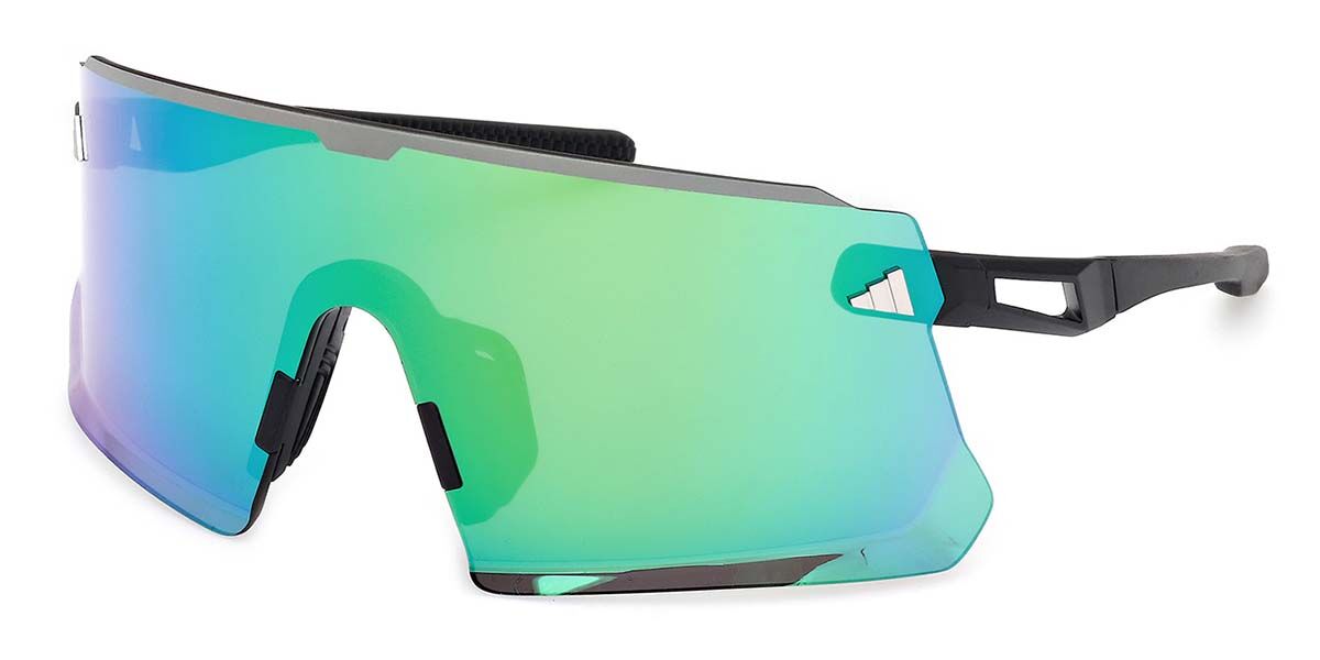 Adidas Sport SP0114 02Q, Black frame, Green Mirror lenses