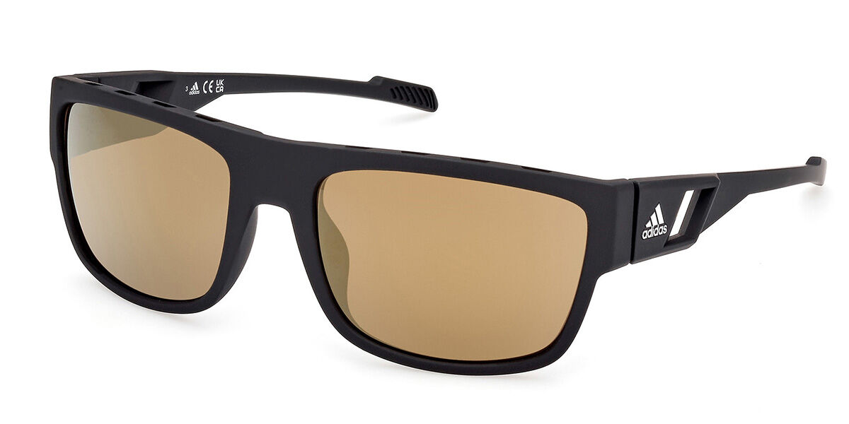 Adidas Sport SP0082 Polarized 02G, Black frame, Brown Mirror Polarized lenses