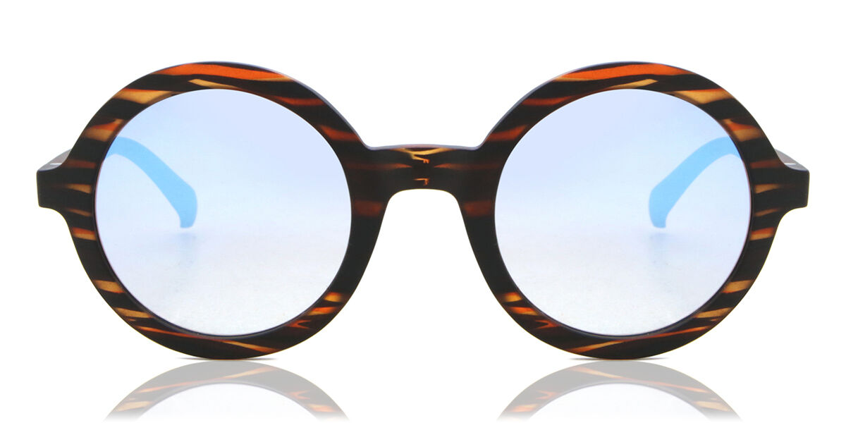 Adidas Sport AOR016/N 092.000, Tortoiseshell frame, Blue Mirror lenses