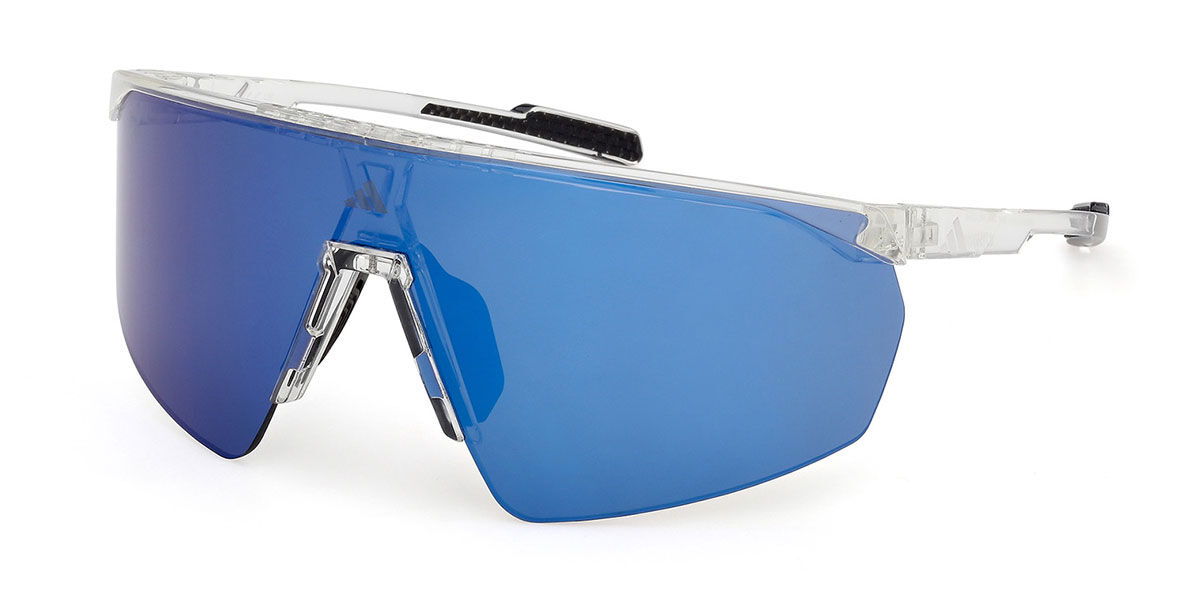 Adidas Sport SP0075 26X, Clear frame, Blue Mirror lenses