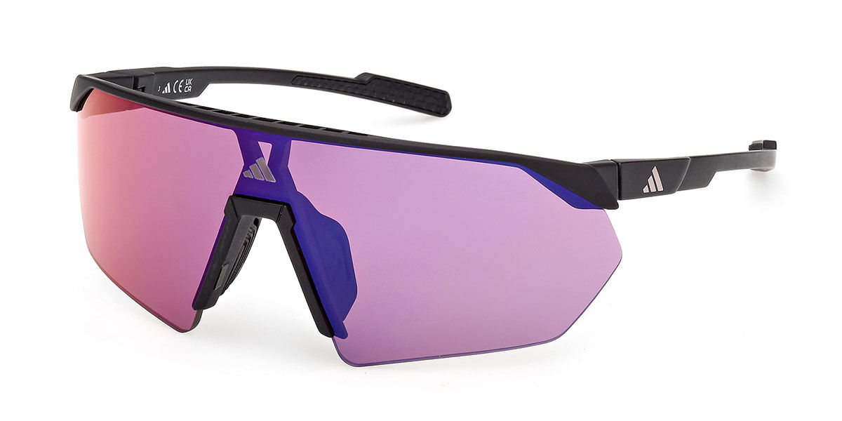Adidas Sport SP0076 02Z, Black frame, Violet Mirror lenses