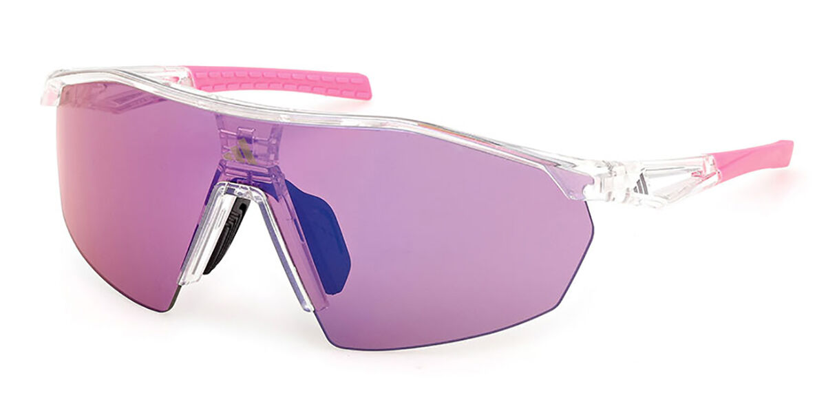 Adidas Sport SP0116 26Z, Clear frame, Gradient Violet Mirror lenses