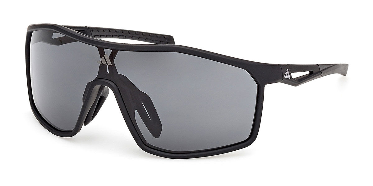 Adidas Sport SP0117 02A, Black frame, Smoke Grey Mirror lenses