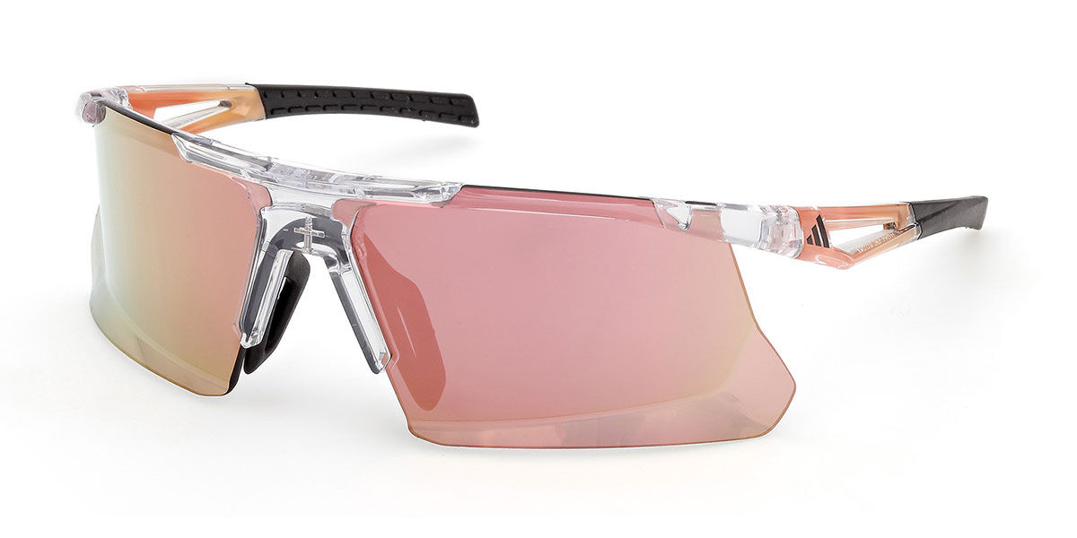 Adidas Sport SP0119 26Z, Clear frame, Violet Mirror lenses