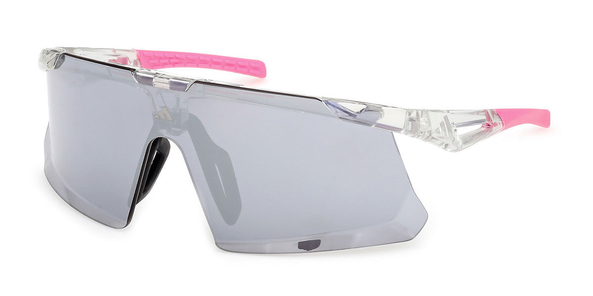 Adidas Sport SP0107 26C, Clear frame, Smoke Grey Mirror lenses