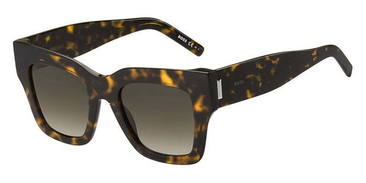 BOSS Boss 1386/S 086/HA, Tortoiseshell frame, Green lenses